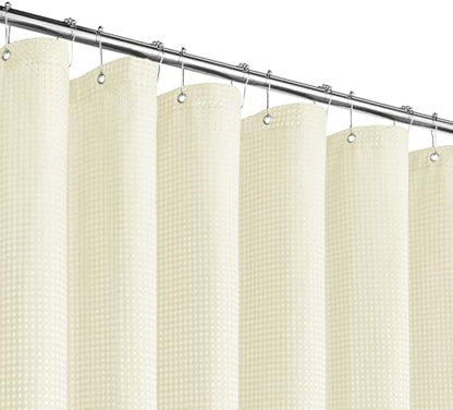 Gibelle Extra Long 230GSM Heavy Duty Ivory Shower Curtain, 72 x 84