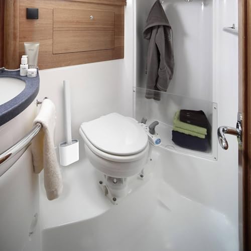 RV Toilet Brush, Grey Toilet Brush Silicone Won't Damage Toilets, Wall Mounted Toilet Brush-Anti-Roll, Anti-Drip Design, Suitable for RV Travel Trailers and Campers, Made by RVers for RVers