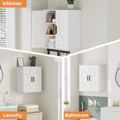 Homleke Bathroom Wall Cabinet, Medicine Cabinet with Adjustable Shelves