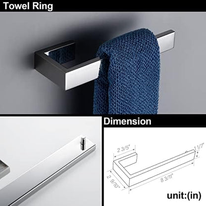 BAGNOLUX Bathroom Hardware Set, Bath Towel Holder Set SUS304 Stainless Steel, Towel Rack for Wall Mounted, Chrome Bathroom Accessories Set Fixture Heavy Duty, Polished Chrome