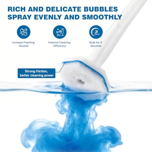60 Count Toilet Wand Refills For Clorox Toilet Wand, High-Density Disposable Toilets Brush Scrubber,Fresh Fragrance，5X Cleaning Power bathroom cleaning