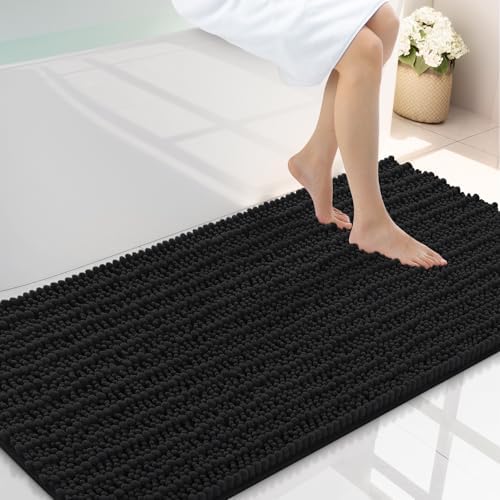 Smiry Bathroom Rugs 44X24, Extra Soft Rubber Backing Chenille Bath Mats