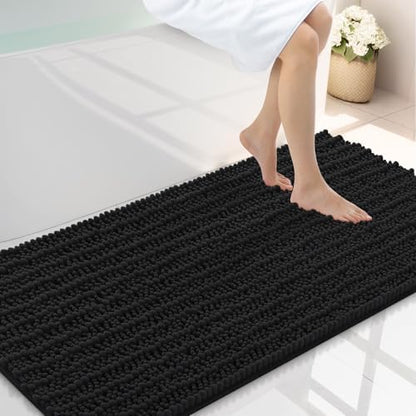 Smiry Bathroom Rugs 44X24, Extra Soft Rubber Backing Chenille Bath Mats