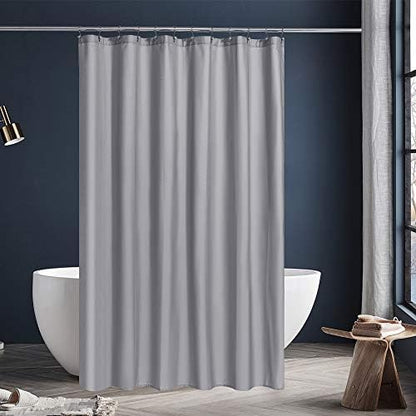 N&Y HOME Fabric Shower Curtain or Liner with Magnets, Gray