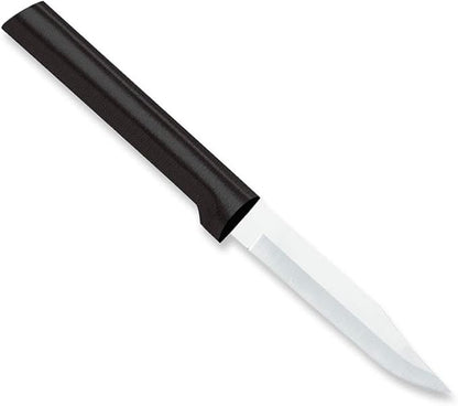 Rada Cutlery Regular Paring Knife (W201), 3.25" Stainless Steel Blade, Black Handle