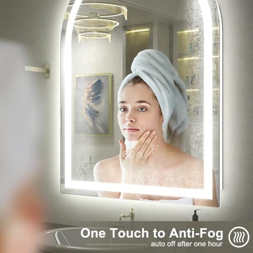 24x36 Inch Arched LED Mirror for Bathroom