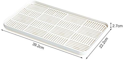 2-in-2 Kitchen Sink Caddy Organizer with Plastic Drain Grate, Double-Layer Drain Sponge Soap Holder & Food Fruit Vegetable Drain Tray for Sink Countertop Home Kitchen Restaurant Hotel, White (1 Pack)