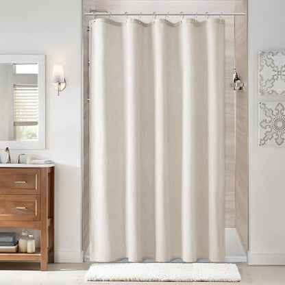 Naturoom Linen Shower Curtain 60x72 Inch for Bathroom Oatmeal 1 Panel