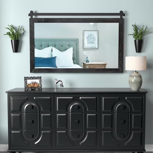 COGOOD Farmhouse Bathroom Mirrors for Over Sink - 30 x 49 Black