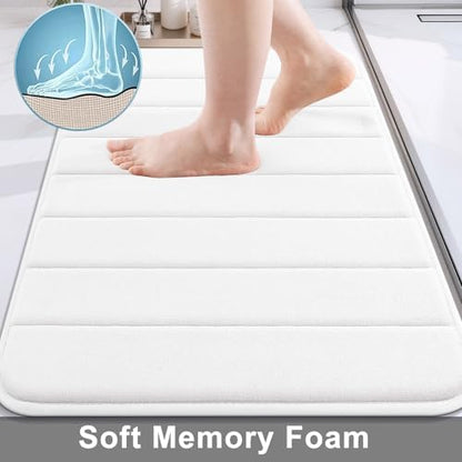 Buganda Memory Foam Bath Mat 59 x 34, Ultra Soft Absorbent Bathroom Rugs