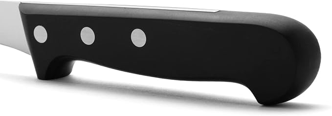 Arcos Boning Knife 5 Inch Nitrum Stainless Steel and 130 mm blade. Professional Butcher Knife to Slice Bones from Meat. Ergonomic Polypropylene Handle. Series Universal. Color Black.