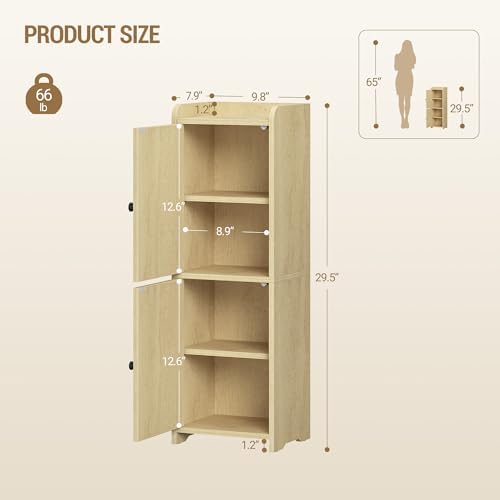 Hzuaneri Bathroom Storage Cabinet, Small Corner Floor Cabinet with 2 Doors