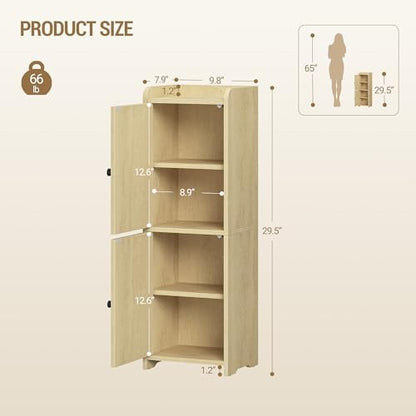 Hzuaneri Bathroom Storage Cabinet, Small Corner Floor Cabinet with 2 Doors