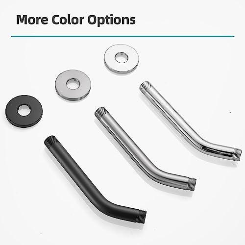 Cobbe Shower Arm with Flange and Teflon Tape, 8-Inches Wall Mounted Shower Pipe Arm 304 Stainless Steel Extension for Fixed Shower Head, Brushed Nickel