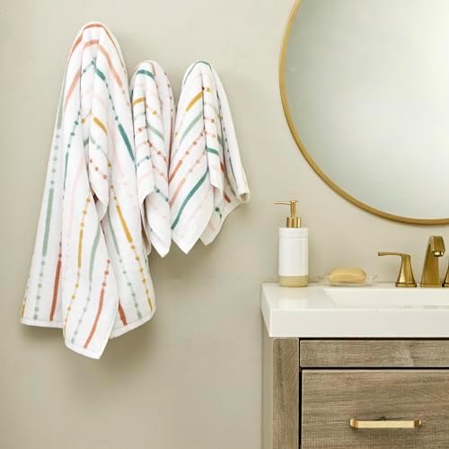 SKL Home Modesto Stripe Bath Towel, Premium 100% Cotton, Multi