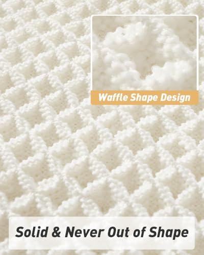 Upgraded Waffle Bath Mat Ultra Absorbent Non Slip Bathroom Mat, 17" x 24"