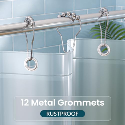 Titanker Extra Long Shower Curtain Liner 72 x 84 Plastic Frosted Shower Liner Waterproof Shower Curtain Liner PEVA Shower Curtains for Bathroom with Magnets and Rustproof Metal Grommets
