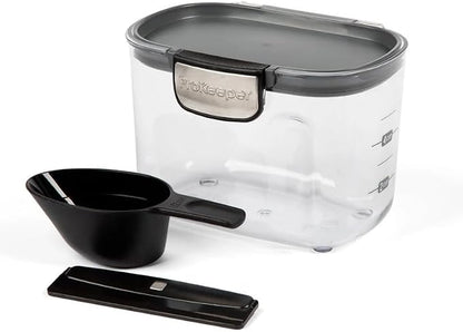 Progressive International ProKeeper+ Clear Plastic Airtight Food Baker's Kitchen Storage Organization Container Canister Set with Magnetic Accessories, 2- Piece Set (Specialty Flour 1.5-Quart)