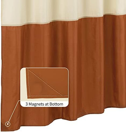 ALYVIA SPRING Waterproof Fabric Shower Curtain or Liner Cream/Orange, 72x72