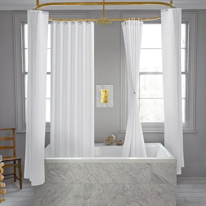 Nasitos Fabric Shower Curtain Liners with Magnets 2 Pack 70X72 Inch White