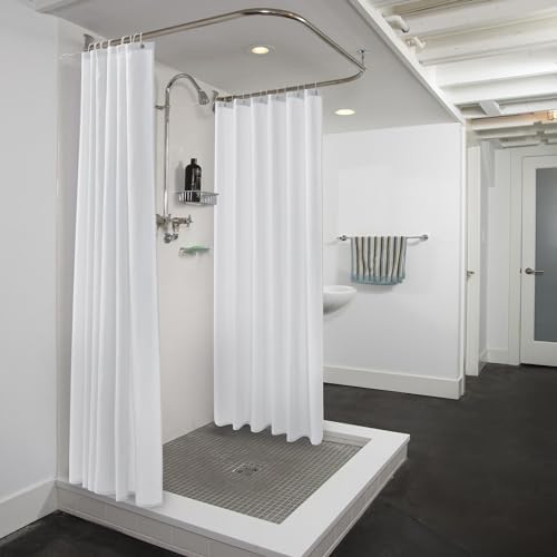 Nasitos Fabric Shower Curtain Liners with Magnets 2 Pack 70X72 Inch White
