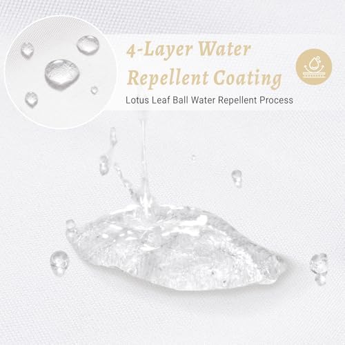 WONICY No Hook Shower Curtain with Snap-in Liner, White, 71 x 80