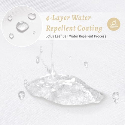 WONICY No Hook Shower Curtain with Snap-in Liner, White, 71 x 80