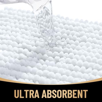 OLANLY Thick Chenille Bathroom Rugs 30x20, Soft Absorbent Bath Mat, White