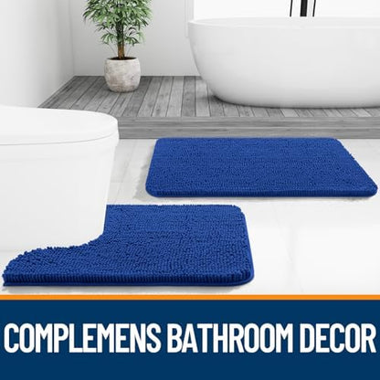 OLANLY Bathroom Runner Rugs 47x20, Extra Soft Absorbent Chenille Bath Rugs