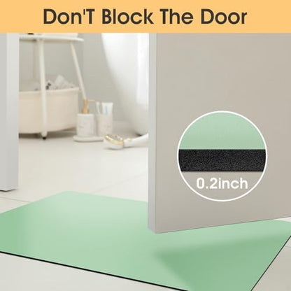 ACCUMTEK Non Slip Bath Mat, Thin Bathroom Rugs Fit Under Door, Quick Dry Bath Mats, Machine Washable Bath Rugs for Bathroom, Bathtub & Kitchen, Bathtub, Sage Green/Solid/36 x24