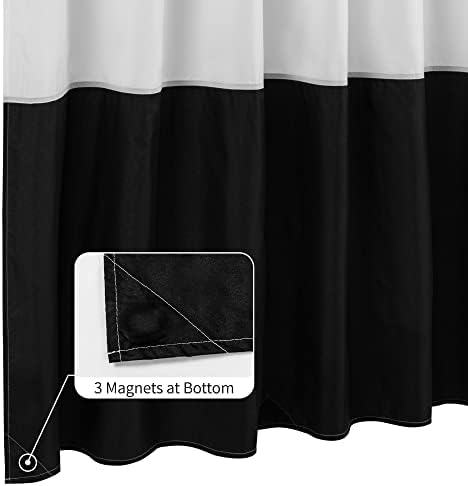 ALYVIA SPRING Waterproof Fabric Shower Curtain or Liner Black/White, 72x72