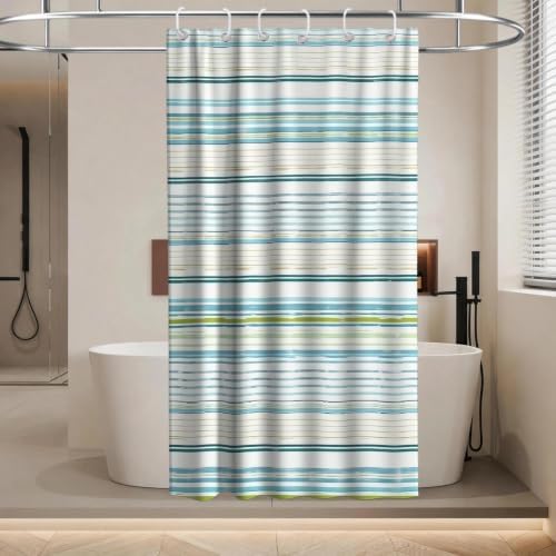 Modern Neutral Striped Shower Curtain Abstract Luxury Aesthetic Ocean