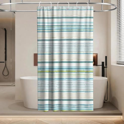 Modern Neutral Striped Shower Curtain Abstract Luxury Aesthetic Ocean