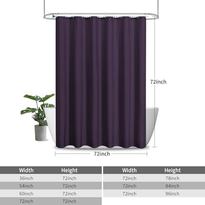 Waterproof Fabric Shower Curtain,No Liner Needed,72x72,Purple
