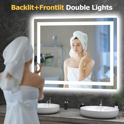 Hivone 40"X32" LED Bathroom Mirror with Lights, UL Listed