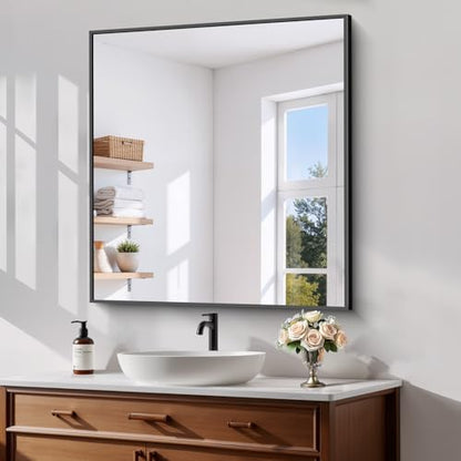 Koonmi Black Bathroom Mirror for Over Sink,Metal Framed 36"x24" Wall Mirror