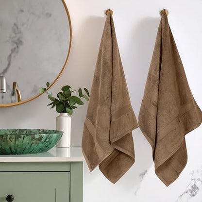 SUPERIOR Egyptian Cotton Plush & Absorbent, Bath Towel Set of 2, Latte