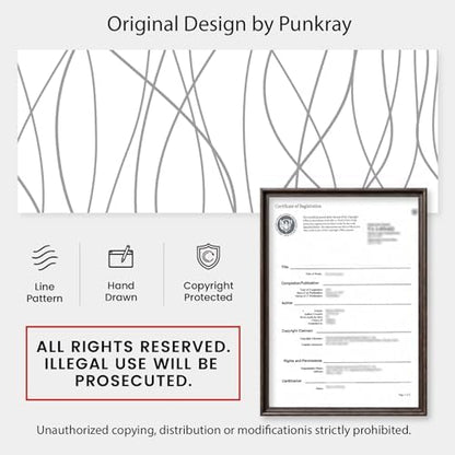 Striped Shower Curtain for Bathroom, Grey White, 72" W x 72" L