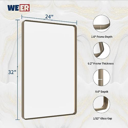 WEER Bronze Bathroom Vanity Mirror 24X32 Inch