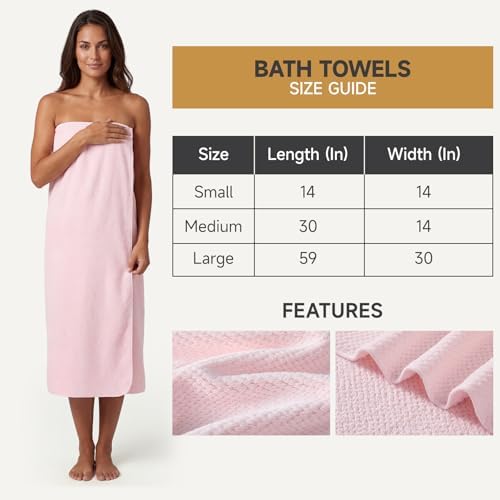 REDKISS 6 Piece Pink Towel Set, Extra Large Microfiber Bathroom Towels Set, 2 Bath, 2 Hand, 4 Washcloths, Super Soft, Highly Absorbent, Quick Dry Pink Towels for Bathroom, Gym, Spa & Hotel