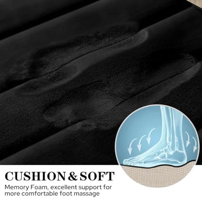 BYSURE Black Memory Foam Bath Mats Extra Long