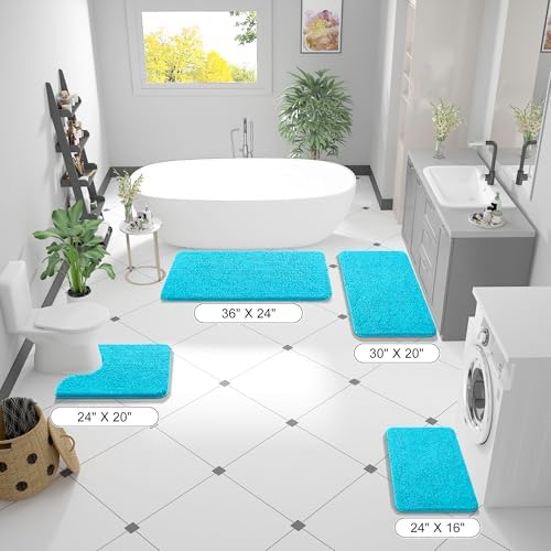 OLANLY Bathroom Rugs 30x20, Extra Soft Absorbent Chenille Bath Rugs