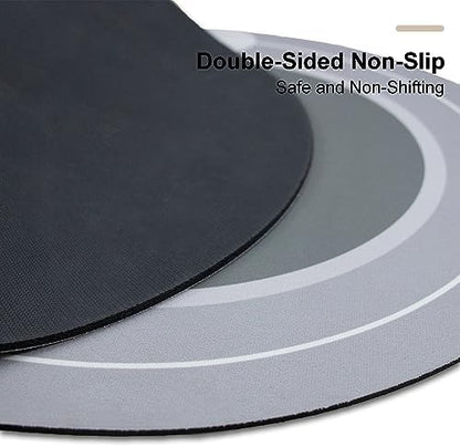 Rubber Bath mats Quick-Drying Non-Slip Bathroom mat Super Absorbent Bath mat Instant Dry Bath mat, Bathroom Rug in Front of The Kitchen Sink, Shower Room, Bathtub, Oval(Beige+17x59in)