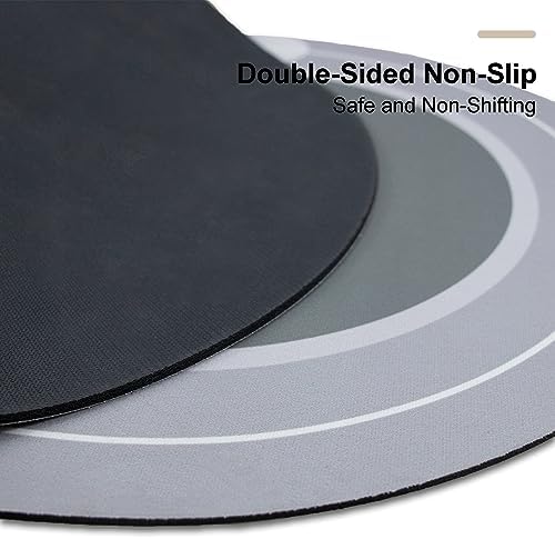 Rubber Bath mats Quick-Drying Non-Slip Bathroom mat Super Absorbent Bath mat Instant Dry Bath mat, Bathroom Rug in Front of The Kitchen Sink, Shower Room, Bathtub, Oval(Beige+16.9x26.7in)