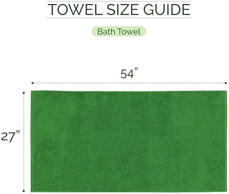 Elegant Comfort 100% Turkish Cotton Corduroy Ribbed Luxury Soft 2 Pack Bath Towels 27 x 54 Inch - Ultra Plush, Absorbent, Quick Dry, Hotel Spa Quality Towels for Bathroom Essentials, Emerald Green