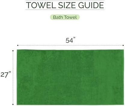 Elegant Comfort 100% Turkish Cotton Corduroy Ribbed Luxury Soft 2 Pack Bath Towels 27 x 54 Inch - Ultra Plush, Absorbent, Quick Dry, Hotel Spa Quality Towels for Bathroom Essentials, Emerald Green