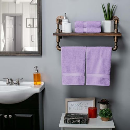 SUPERIOR Egyptian Cotton Plush & Absorbent, Hand Towel Set of 4, Purple