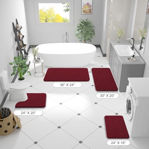 OLANLY Bathroom Runner Rugs 47x20, Extra Soft Absorbent Chenille Bath Rugs