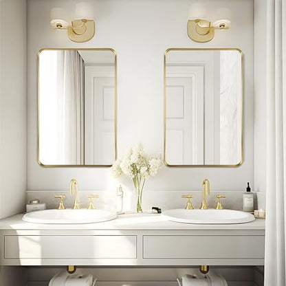 Gold Bathroom Vanity Mirror Over Sink 24x36, Large Wall Rectangle Mirror