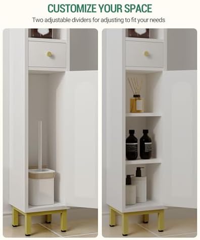 Hzuaneri Bathroom Cabinet with Shelves,Tall Bathroom Storage Cabinet